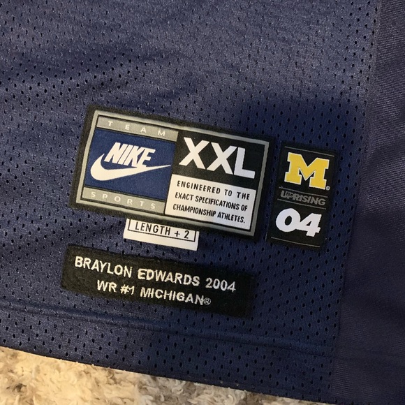 Nike Uprising Braylon Edwards Michigan University Jersey! Men’s XXL! - Picture 2 of 4